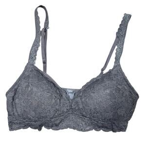 Aerie Lace Bralette V-Neck Stretch Bra Top Women's Size Small Dark Green